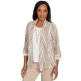 thumbnail image 3 of Alfred Dunner Womens Exploded Chevron Two In One Top With Necklace, 3 of 4