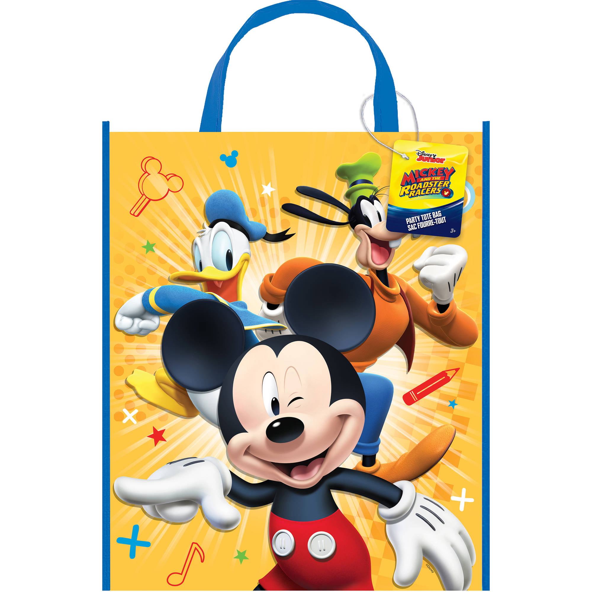 (3 pack) Large Plastic Mickey Mouse Goodie Bag, 13 x 11 in - Walmart.com