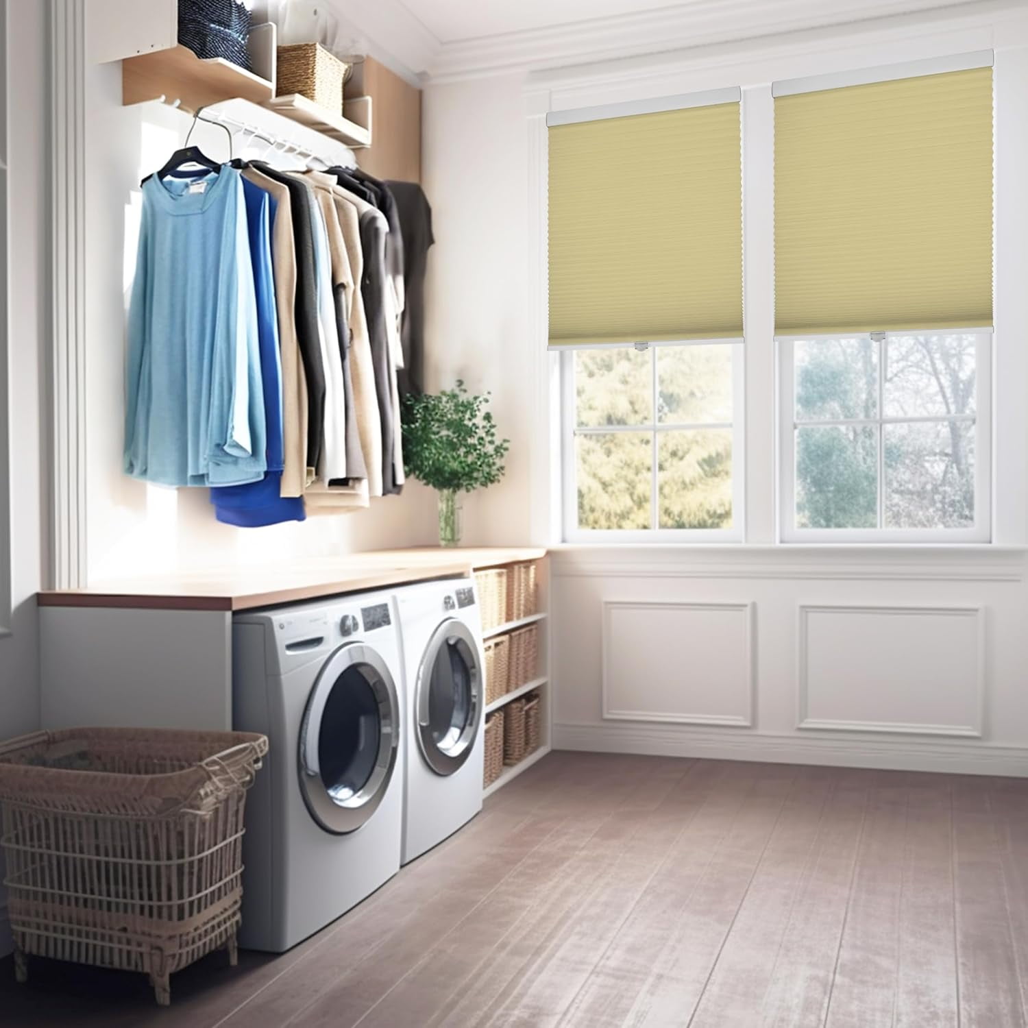 Chicology Cream Cordless Blackout Cellular Shades 34.25 in. W x 48 in. L