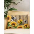 thumbnail image 2 of Outdoor Pillows Waterproof, Sunflower Bee Bedding Throw Pillows with Insert for Couch Sofa Bed, Farmhouse Brown Wooden Botanical Floral 12x20 Inch Pillowcases Decorative Patio Pillow Set of 1, 2 of 8