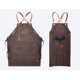 thumbnail image 3 of Kitchen Apron, Adjustable Apron with Pockets for Garden, Kitchen, Dining, Tool Room, Apron (Brown), 3 of 5