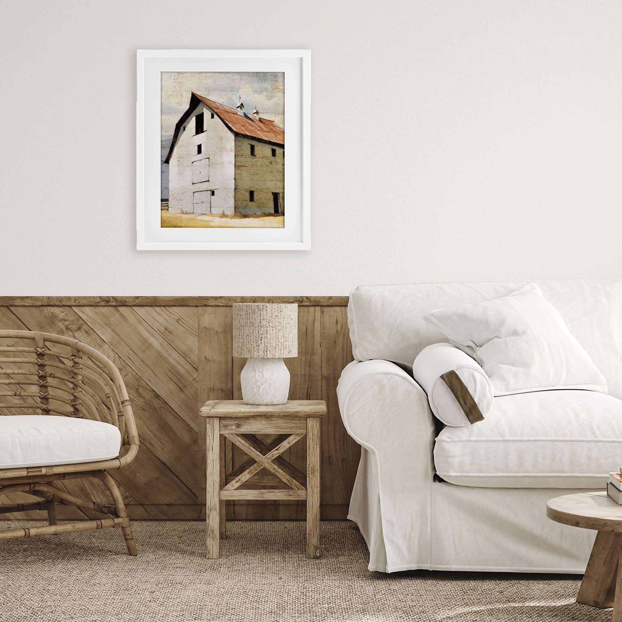 Stupell Industries Rustic Big Barn Red White Framed Print Under Glass, design by Susan Jill