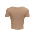 thumbnail image 4 of Women's Casual Slim Fit Short Sleeve Crew Neck Basic Crop Top T Shirts, 4 of 5