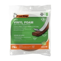 Thermwell V449BH 0.75 x 0.19 in. x 17 ft. Brown Vinyl Foam Weather-Strip Tape