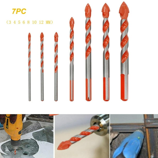 Xihbxyly Ofertas Relámpago de Hoy Prime Por Hora Broca Multifuncionales para Pared, Orificio de Perforación de Vidrio Cerámico, Juego de Trabajo de 7 Piezas