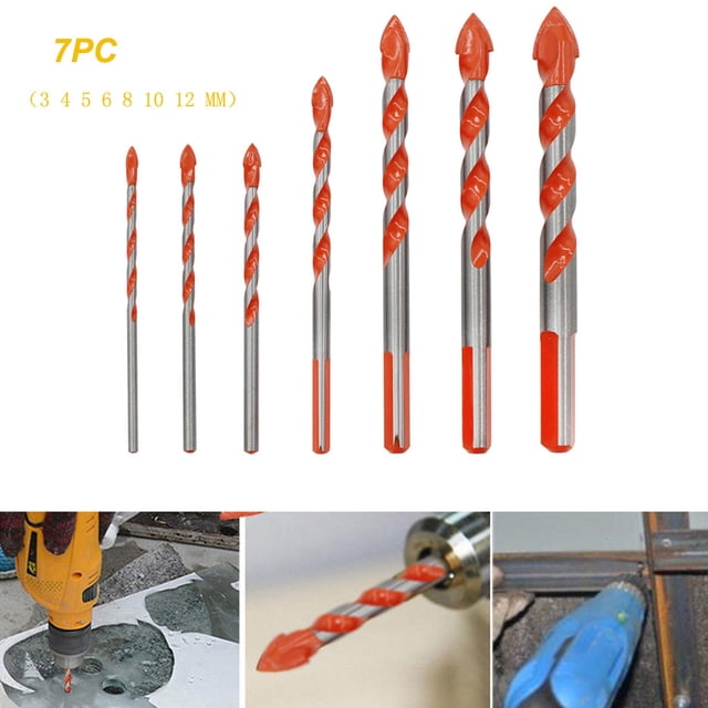 EGNMCR Multifunctional Drill Bits Wall Ceramic Glass Punching Hole 7pcs Working Set Drill Bits