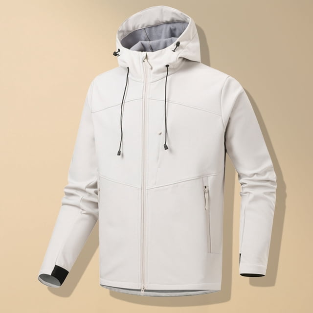 Veste Doublée en Polaire pour Hommes Imperméable Course Cyclisme Golf Randonnée avec Capuche Poches Zippées