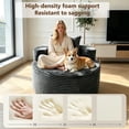 thumbnail image 2 of YVDNHP 37" Round Chair, Boneless Lounge Chair Indoor, Flannel Cloud Sofa with Pillow, Deep Seat Modern Accent Chairs for Living Room, Bedroom, No Assembly Required, Gray, 2 of 8