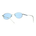 thumbnail image 4 of Mens Mod Oval Round Metal Rim Pimp Daddy Color Lens Sunglasses Silver Blue, 4 of 4