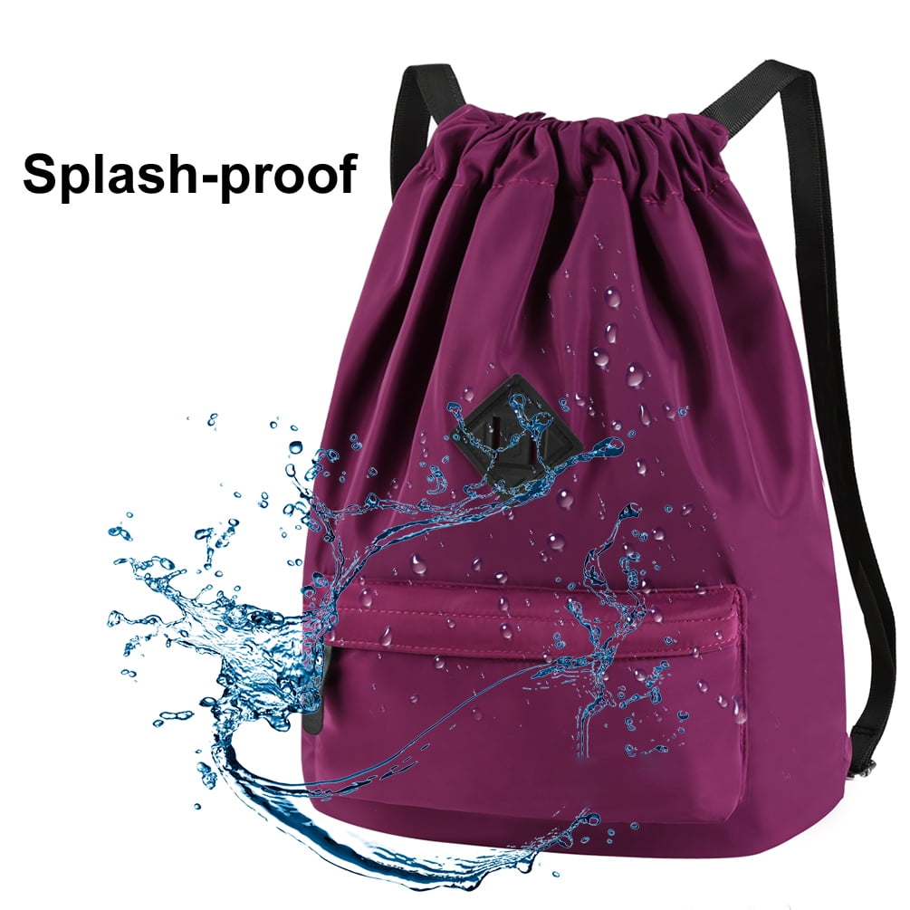 Drawstring Backpack Water Resistant String Bag Sports Gym Sack for 