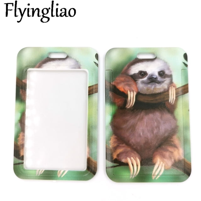 Real Animal Sloth Key lanyard Car KeyChain ID Card Pass Gym Mobile Phone Badge Kids Key Holder Jewelry Accessories Decorations Card Holder
