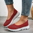 thumbnail image 2 of Women's Low Top Mesh Walking Tennis Shoes Lightweight Wedge Platform Non Slip Soft Sole Casual Sneakers Red Size 6.5, 2 of 6