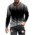 thumbnail image 2 of S-5X Plus Size T Shirts for Men Big & Tall Long Sleeve Crewneck Tees Tops Mens Trendy Gradient Printed Pullover Slim Athletic Workout Tshirts Shirt, 2 of 5