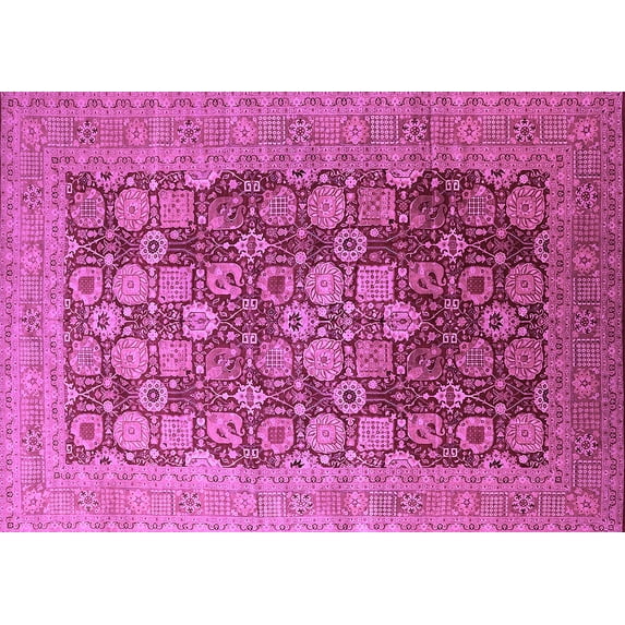 Ahgly Company Indoor Rectangle Oriental Purple Industrial Area Rugs, 5' x 8'