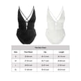 thumbnail image 4 of Deago Women's Sexy One Piece Swimsuit Plunge Deep V Neck Cutout Bathing Suits Textured Ruched Crisscross Back Self Tie Swimwear (Black, S), 4 of 9