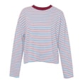 thumbnail image 5 of XIYON Womens Long Sleeve T Shirts Striped Crew Neck Tee Shirt Casual Loose Fit Going Out Tops Fall Clothing, 5 of 5