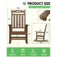 thumbnail image 4 of SUUNYN Set of 4 Outdoor Rocking Chairs, Oversized HDPE Porch Rockers for Patio Deck, All-Weather, 380lbs Load, Brown, 4 of 8