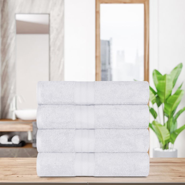 Superior Ultra-Plush 4-Piece Long Staple Cotton Bath Towel Set, Allure 