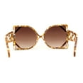 thumbnail image 4 of Womens Oversize Thin Geometric Mod Butterfly Sunglasses Brown Marble Brown, 4 of 4