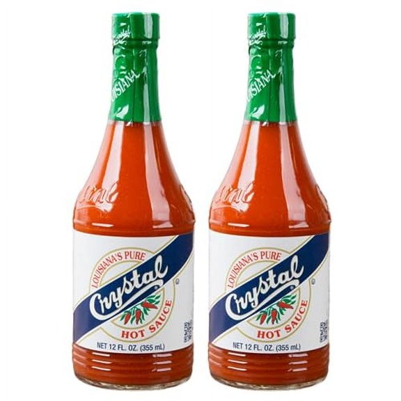 Crystal Hot Sauce 12oz (Pack of 2) - Louisiana's Pure Hot Sauce, Original Flavor - Low Fat - Low Sodium - Perfect for Spicing Up Sandwiches, Soups, Stews, Fries and More