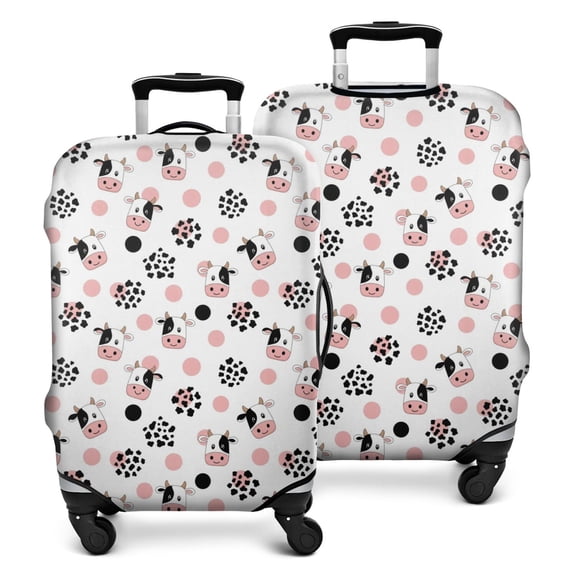 White Cow Dot Pattern Luggage Cover Fashion Suitcase Cover Baggage Covers Fit 25-28 Inch Luggage (Go Travel)