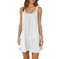 thumbnail image 1 of Robe d'Été Courte de Plage pour Femmes - Paréo Bikini, Ligne A Sans Manches, Robe t-Shirt Décontractée Mini, Polyester, Tailles P - TTG, 1 of 4