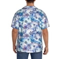 thumbnail image 3 of Pofeuu Icy Blue Snowflakes Print Mens Casual Short Sleeve Shirts Beach Summer Spread Collar Pocket Tops Men's Casual Short-sleeved Shirt-Large, 3 of 5