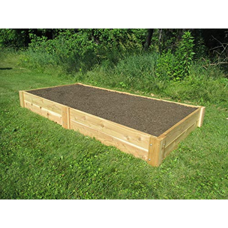 Smart Carts Outdoor 4x8 Cedar Garden Raised Bed, Easy Assembly