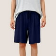 thumbnail image 2 of BXINGOHAI Mens Pajama Shorts, Sleep Shorts Men Pajama Bottoms Lounge PJ Shorts with Pockets Navy,3XL, 2 of 6