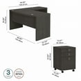 thumbnail image 2 of Echo L Shaped Bow Front Desk with Drawers in Charcoal Maple - Engineered Wood, 2 of 10