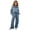 Blue, variant on HBGVBA Girls Fall 2 Piece Outfits Half Zip Long Sleeve Sweatshirt Wide Leg Sweatpants with Pockets Casual Matching Set,10-12 Years