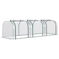 thumbnail image 6 of 9.7' x 3.3' x 2.6' Mini Greenhouse, Portable Tunnel Green House with Roll-Up Zippered Doors, UV Waterproof Cover, Thicker PVC Transparent Cover, Heavy Duty Frame, Clear, 6 of 6