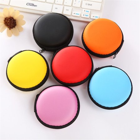 Small Ear Bandit Earphone Case Small Headphone Headset Storage Box Protective Usb Cable Earbuds Pouch Bag Zipper Hard Earphone Bag ()