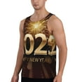 thumbnail image 2 of Pofeuu Happy New Year 2025 B Print Men's Workout Tank Tops Sleeveless Muscle Gym Shirt Quick Dry-, 2 of 7