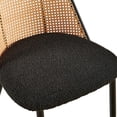 thumbnail image 4 of Black Rattan Dining Chairs Set with Boucle Material / Retro Style and Good Ventilation for Living Spaces, 4 of 6