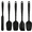 Black, variant on Food Grade Silicone Rubber Spatula Set, AOKIWO 5 Pcs Kithen Cooking Mixing Utensil Set, BPA-Free High Heat Resistant Non Stick Dishwasher-Mixed Color 02