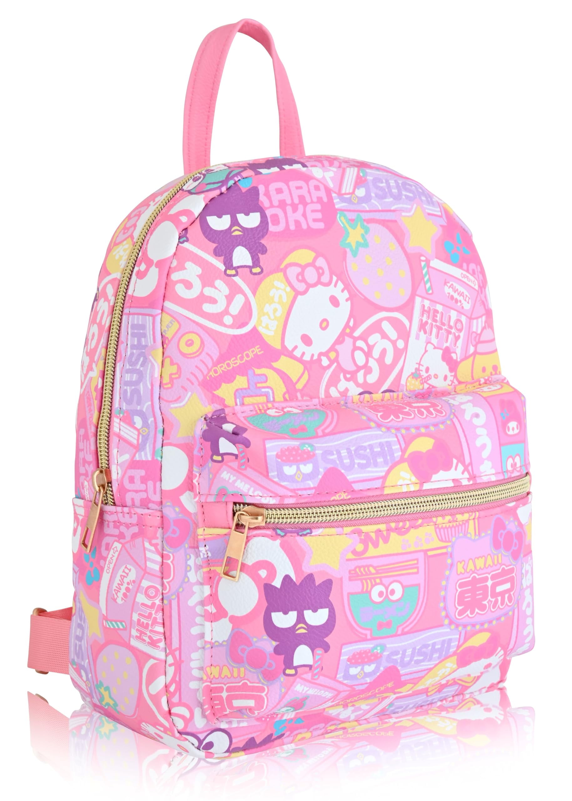Sanrio Hello Kitty Backpack for Women, Men, Unisex  Cute PU Leather 10" Mini Backpack Purse Shoulder Purse  Hello Kitty Bag and Accessories