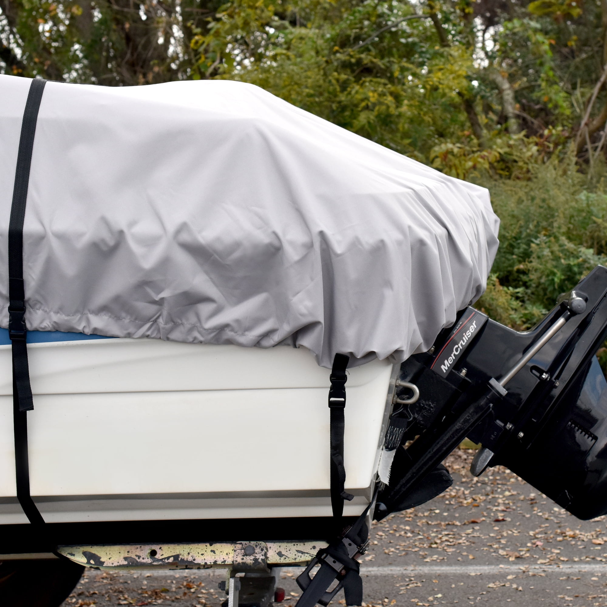 Budge 600 Denier V-Hull Runabout Mooring Boat Cover, Waterproof and UV Resistant, Size BT-3: 16'-18' Long, 90" Beam