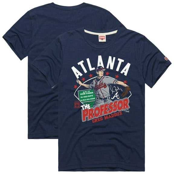 Men's Homage Greg Maddux Navy Atlanta Braves Graphic Player T-Shirt