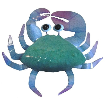 Nautical Ocean Beach Maryland Blue Crab Painted Metal Patio Wall (Best Maryland Blue Crab Delivery)