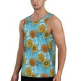 thumbnail image 2 of Easygdp Sunflowers Men's Tank Top, Sleeveless Muscle T Shirts, Breathable, Quick-Dry, Loose for Gym, Running, Fitness - X-Large, 2 of 9