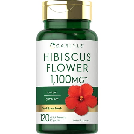 Hibiscus Flower Extract 1100mg | 120 Capsules for Men and Women | Max Potency | by Carlyle