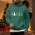 thumbnail image 2 of Men's Christmas Festive Seasonal Hoodie Sweatshirt With Print Winter Dark Green 2XL, 2 of 5