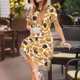 thumbnail image 3 of Balery Coffee Bun Hot Dog Vestidos sueltos de manga corta para mujer, vestidos de verano 2025, vestidos casuales de corte A con vuelo., 3 of 6