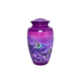 World Bazaar Green Hummingbird Urn&ndash; Cremation Large Urn for Human Ashes - Adult Funeral Urn Handcrafted - Affordable Urn for Ashes (Adult (200 lbs) &ndash; 10.5 x 6 &ldquo;,Hummingbird Urn)