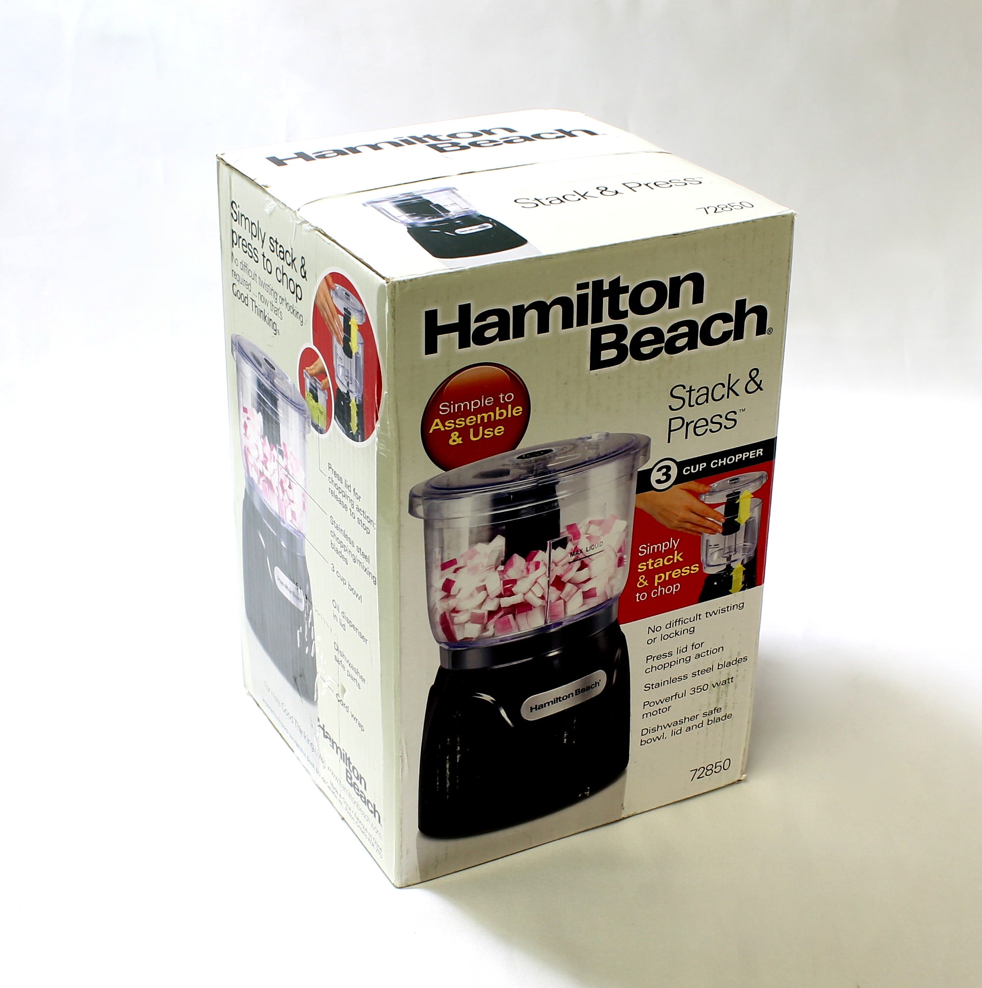 Hamilton Beach 72850 Stack And Press 3 Cup Food Processor