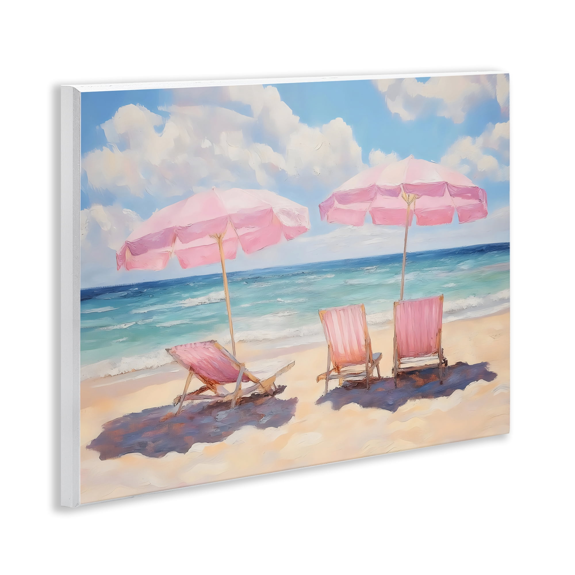 Stupell Industries Pink Summer Chairs by the Sea Wall Plaque Art, design by LSR Design Studio