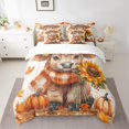 thumbnail image 2 of Manfei Rustic Highland Cow Twin Bedding Sets 7-Piece, Orange Pumpkin Sunflower Bedding Comforter Set, Happy Fall Harvest Sheet Sets, Ultra Soft Home Decor, 2 of 7