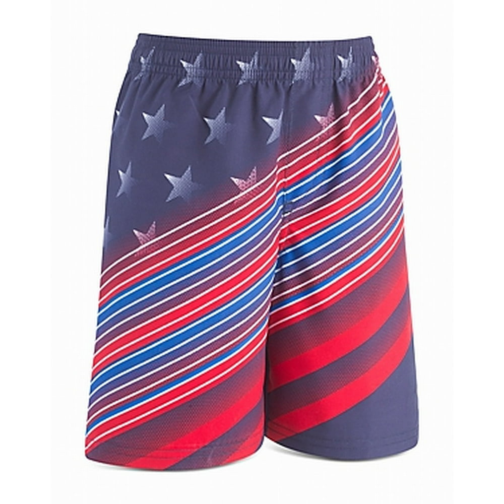 Under Armour Small American Flag Printed Swim Shorts S