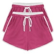 thumbnail image 2 of YOIAVAIOY Womens Summer Beach Shorts 2 Pack 5 Inch Fashion Drawstring Elastic Waist Athletic Shorts Loose Fit Gym Lounge Shorts Hot Pink S, 2 of 6
